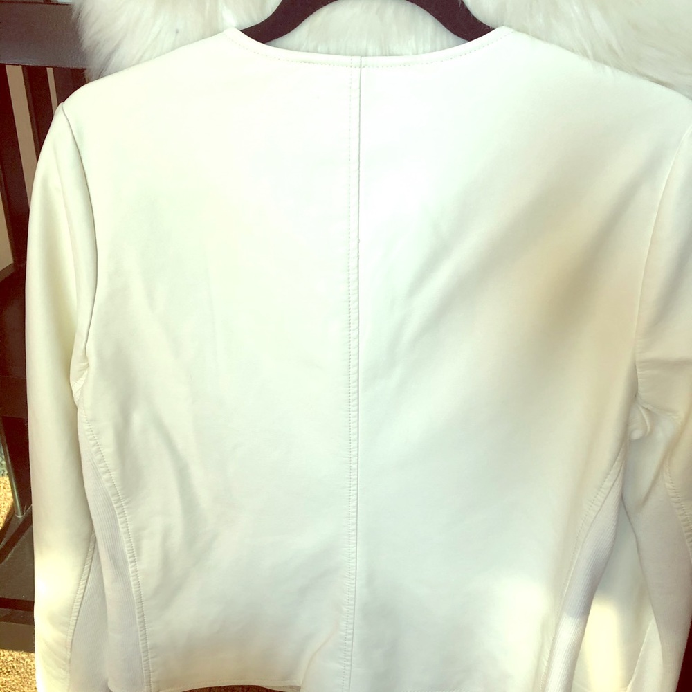 White faux leather jacket